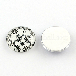 Halbrund / Kuppel Blumenfotoglas flatback BlumeCabochons für DIY-Projekte X-GGLA-Q037-12mm-01
