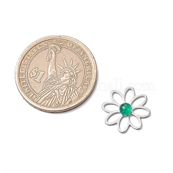 201 Edelstahl Pavé Edelstein Blumen Cabochons PALLOY-JF03492