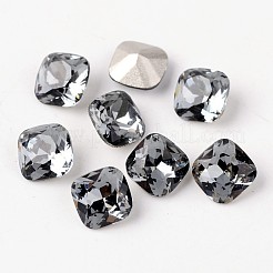 Facettierte quadratische Glas zurückzeigte Strass Cabochons X-RGLA-E007-8mm-M