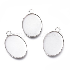 Anlaufgeschützte Cabochon-Fassungen für Anhänger aus Edelstahl 304 für Modeschmuck STAS-M283-03P-D