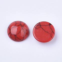 Gefärbte synthetische türkisfarbene Kuppel-Cabochons mit flachem Rücken TURQ-Q102-01J