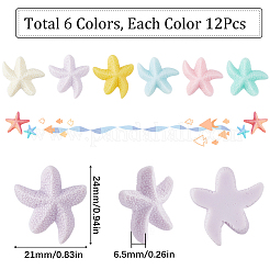 72 Stück 6 Farben undurchsichtige Harz-Cabochons RESI-SC0002-79