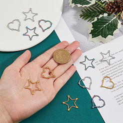 12 stücke 6 arten ionen beschichtung (ip) 304 edelstahl verknüpfung ring strass einstellungen STAS-FH0002-03
