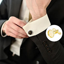 DIY-Set zur Herstellung blanker Manschettenknöpfe mit Kuppel DIY-GO0001-40