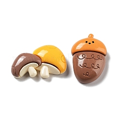 Cabochons aus undurchsichtigem Harz mit Herbstthema RESI-G084-16