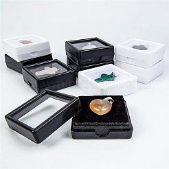 Benecreat 24pcs Samt Edelstein Vitrine Quadrat Diamant Edelstein Schmuck Aufbewahrungsbox Organizer Fall mit Samt innen schwarz OBOX-BC0001-03
