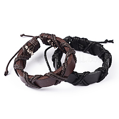 Verstellbare Lederband Armbänder BJEW-L578-01