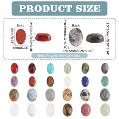 48 Stück 24 Stile natürliche gemischte Edelstein-Cabochons G-PH0002-54
