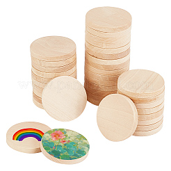 Flache runde Holzcabochons WOOD-WH0024-111