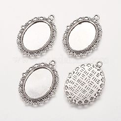 Zink Legierung Anhänger Fassungen für Cabochon & Strass PALLOY-A15257-AS-FF