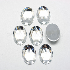 Acryl Strass Cabochons flach zurück X-GACR-Q011-13x18-02