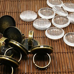 25mm transparent klar gewölbte Glas Cabochon Abdeckung für Messing Porträt Ringherstellung KK-X0016-NF