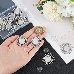 12 Stück Cabochon-Fassungen für Anhänger aus 304 Edelstahl DIY-UN0005-09
