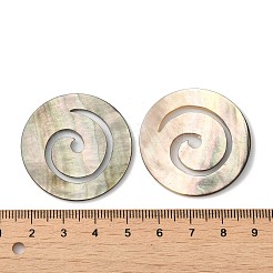 Natürliche schwarze Lippenmuschel-Wirbel-Cabochons SHEL-M019-04