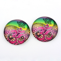 Yoga Thema Glas Cabochons X-GGLA-L011-25mm-29