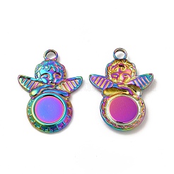 Ionenplattierung (IP) 304 Edelstahl Anhänger Cabochon-Einstellungen STAS-A070-40MC