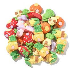 30 Stück undurchsichtige Lebensmittel-Cabochons aus Kunstharz CRES-CJ0001-59