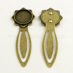 20 mm Träger Lesezeichen Fassungen für Cabochon PALLOY-S033-38AB-NR