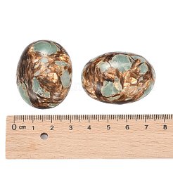 Zusammengesetzte Cabochons aus synthetischem Bronzit und Aqua-Terra-Jaspis G-R457-04