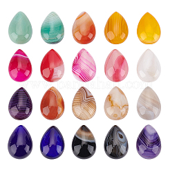 Natürlicher gebänderter Achat / gestreifte Achat-Cabochons G-FH0001-06