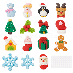 30 stücke 15 arten weihnachtsthema opake harz cabochons CRES-BC0001-08