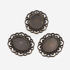 Tibetischen Stil Cabochon-Fassung TIBEP-EA079YKG-AB-LF