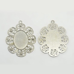 Aluminium-Anhänger Fassungen für Cabochons PALLOY-CJX88-P-LF