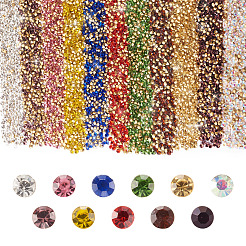 Ca. 5500 Stück 11 Farben Glas spitze Rückseite Strass RGLA-FW0001-04