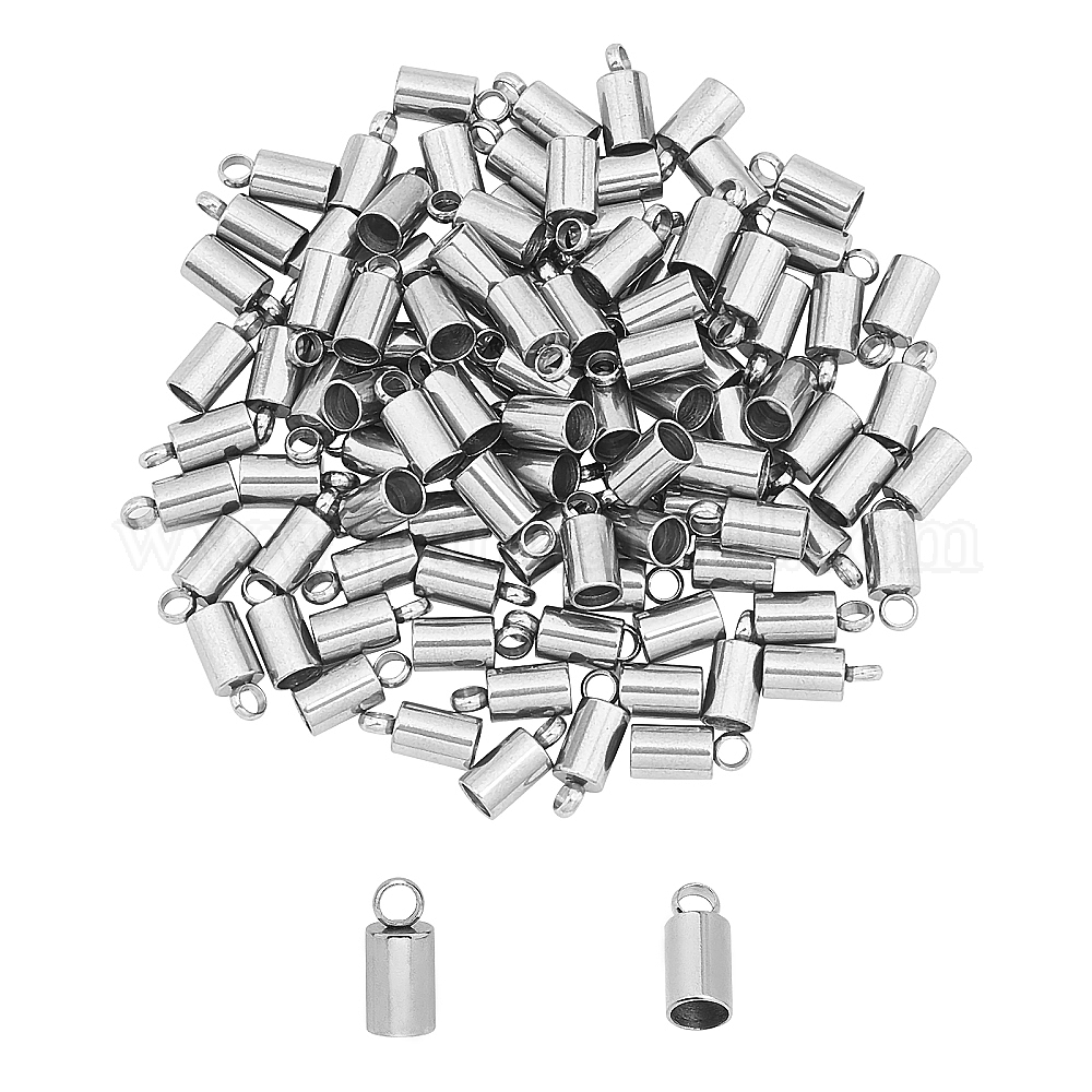 Shop UNICRAFTALE About 100pcs 1 8mm In Hole Stainless Steel Cord Ends