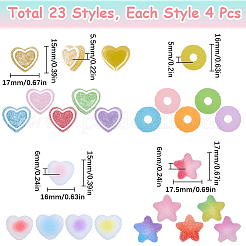 92 Stück 23 Stile undurchsichtige Harz Decoden Decoden Cabochons RESI-SC0005-79