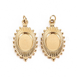 Cabochon-Fassungen für Anhänger aus Edelstahl 304 STAS-S116-227G