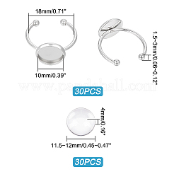 DIY-Set zur Herstellung von Fingerringen mit blanker Kuppel DIY-UN0004-18A