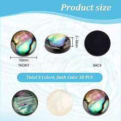 90 Stück 3 Farben Acryl-Muschel-Imitat-Cabochons MACR-PH0001-65A