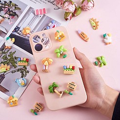 36 Stück sortiert Sommer Strand Schleim opak Harz Cabochons Palme Ente Harz Cabochon Flatback Cartoon Surfen Verzierungen für DIY Handwerk Scrapbooking Handyhülle Dekor JX284A