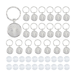 DIY-Kit zur Herstellung eines leeren Kuppel-Schlüsselanhängers DIY-DC0002-15