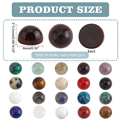 40 Stück 20 Stile natürliche gemischte Edelstein-Cabochons G-PH0002-55