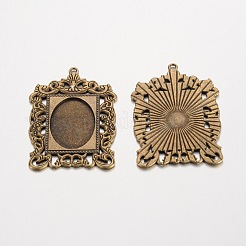Tibetischem Stil Schlüssel Legierung Anhänger Strass & Cabochon Fassungen X-PALLOY-K109-77AB-NR
