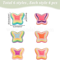 24pcs 6 Farben Plastikcabochons KY-AR0001-35