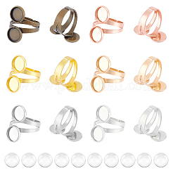 DIY-Set zur Herstellung von Fingerringen mit blanker Kuppel DIY-UN0004-12B