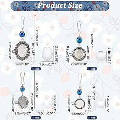 4 Set Schlüsselanhänger aus Glasperlen und Cabochons in 4 Stilen HJEW-FH0001-20