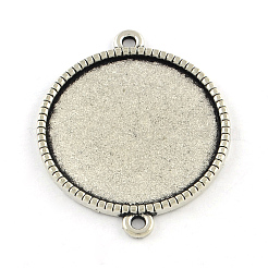 Tibetischen Stil Zinklegierung ovalen Anhänger Cabochons Fassungen X-TIBE-Q038-001F-AS-RS