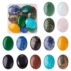 14 Stück gemischte Edelstein-Cabochons in 14 Stilen G-FW0001-06