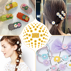 100 stücke 4 arten flatback haar & kostüm zubehör ornamente harz blume daisy cabochons CRES-NB0001-37A