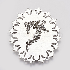 Vintage tibetischen Stil Legierung Herzanhänger Cabochon Lünette Fassungen TIBEP-554-AS-LF