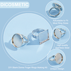 DIY-Set zur Herstellung von Rohlingen für verstellbare Ringe mit Kuppel DIY-DC0001-80