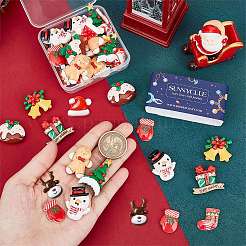 48 stücke 12 arten weihnachtsthema opake harz cabochons CRES-SC0002-54
