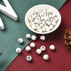 80pcs 8 Farben Weihnachten undurchsichtige Glasperlen EGLA-YW0001-04