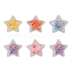 50 Stück 5 Farben Treibsand Pailletten Kunststoff Cabochons KY-CJ0001-39