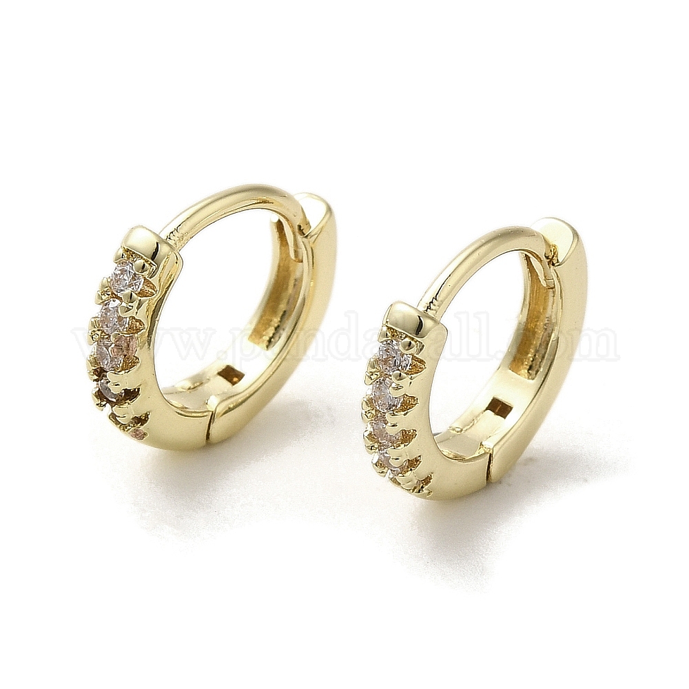 Wholesale Brass Micro Pave Cubic Zirconia Hoop Earring Pandahall