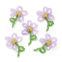Handgefertigte gewebte Cabochons aus Glasperlen GLAA-C028-01E